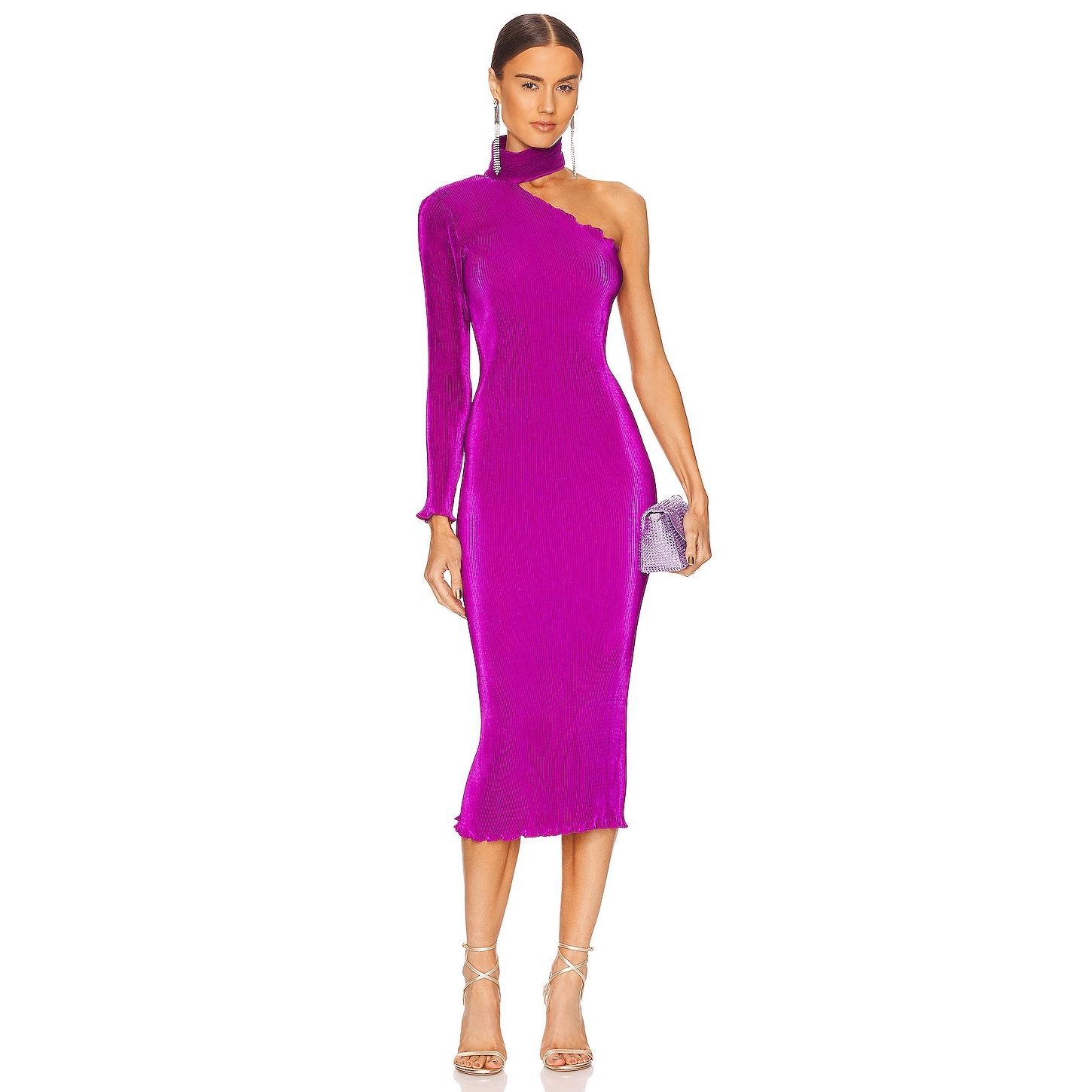 L'idee Soiree 90's Sleeved Gown In Grape Size Au8/Us4 $365